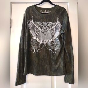 SALE Vintage Panhandle Rock & Roll Cowgirl Long sleeve  Green SZ XL Mint Cond